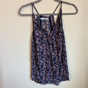 Maurices Navy and Mauve Floral Flowy Camisole